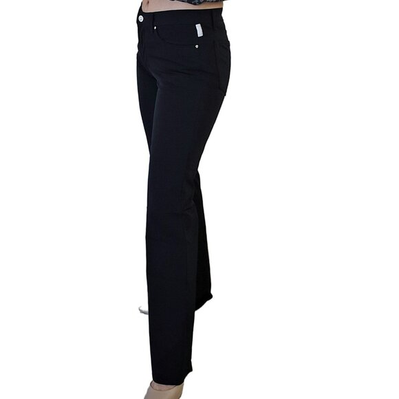 Versace Jeans Couture Women’s Mid-Rise Logo Metal Bootcut Pants – Italian SZ 31 - Picture 1 of 16